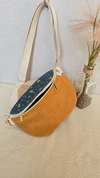 Sac Banane velours et imprimé