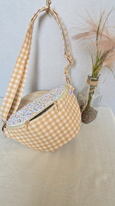 Sac Banane velours et imprimé 