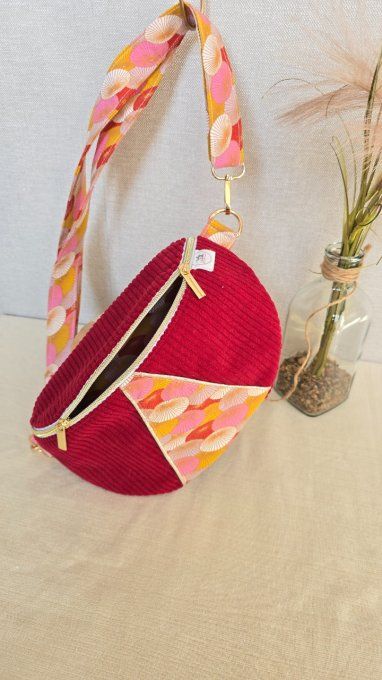 Sac Banane velours et imprimé 