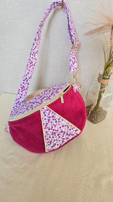 Sac Banane velours et imprimé 