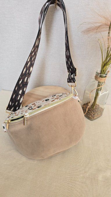 Sac Banane velours et imprimé