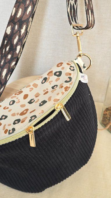 Sac Banane velours et imprimé