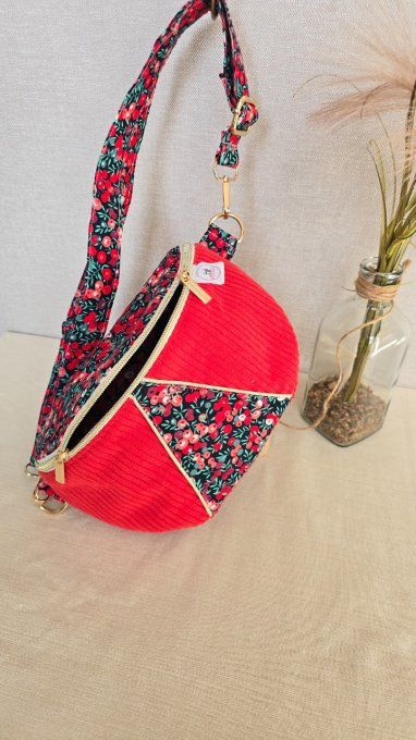 Sac Banane velours et imprimé