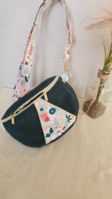 Sac Banane velours et imprimé