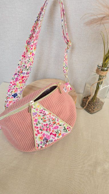 Sac Banane velours et imprimé