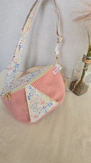 Sac Banane velours et imprimé