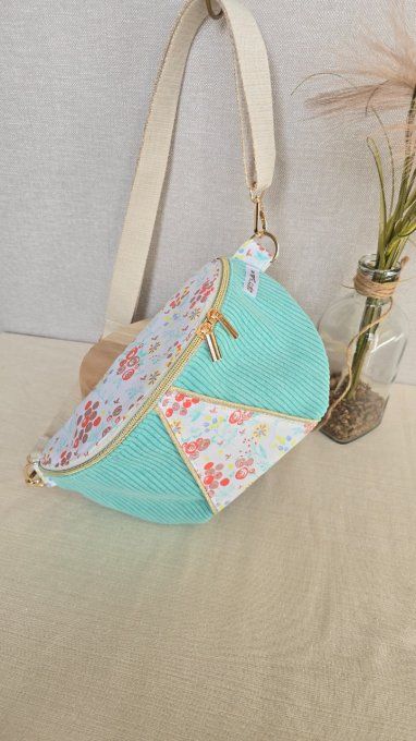 Sac Banane velours et imprimé